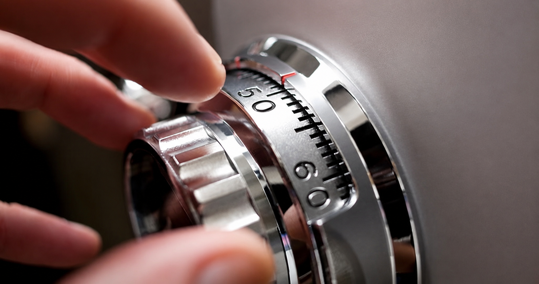 Safe combination dial detail